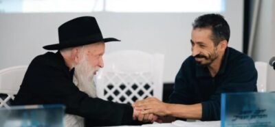 שנה אחרי השתלת הכליה מסיבת הודיה לרב גינזבורג בבית חולים הדסה